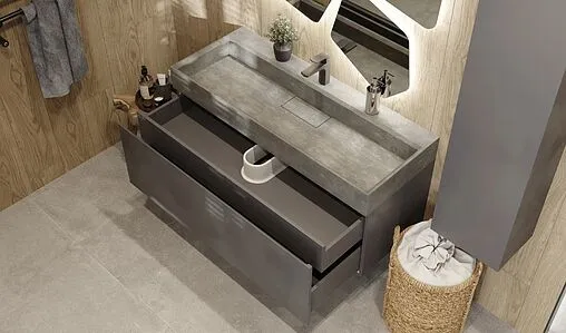 Тумба под умывальник подвесная Raval Facet 120 антрацит Fac.01.120/P/A/RL