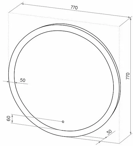 Зеркало с подсветкой Continent Rinaldi Led 77 с подогревом белый ЗЛП179