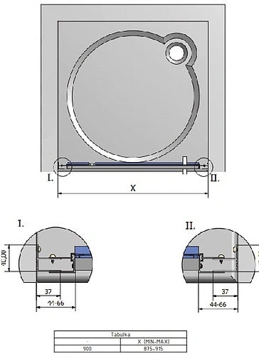 Дверь в нишу 900мм прозрачное стекло Roltechnik Exclusive Line ECDO1N/900 562-9000000-00-02
