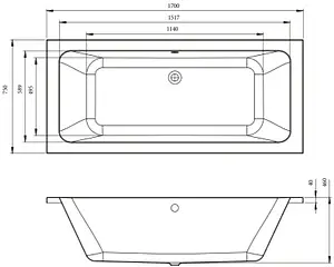 Ванна акриловая C-bath Fortuna 170x75 CBQ017001 Ванна акриловая C-bath Fortuna 170x75 CBQ017001, 2