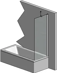 Шторка на ванну 700мм прозрачное стекло Roltechnik PXV1/700 453-7000000-00-02, 3