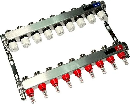 Группа коллекторная с расходомерами 9 отводов 1&quot;в/в x ¾&quot;ек Uni-fitt TECHNO 450W4309
