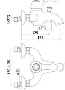 Смеситель для ванны Paffoni Flavia хром FA022CR Смеситель для ванны Paffoni Flavia хром FA022CR, 2