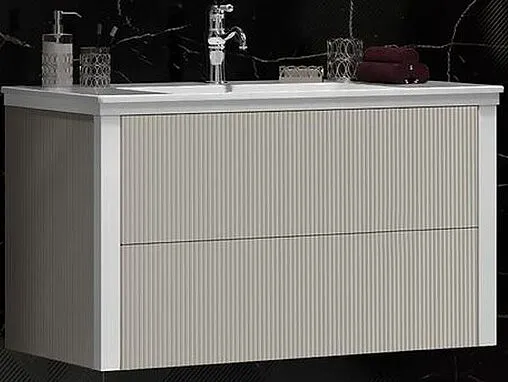 Тумба под умывальник подвесная Opadiris Рубинно 90 серый глянцевый 00-00005943