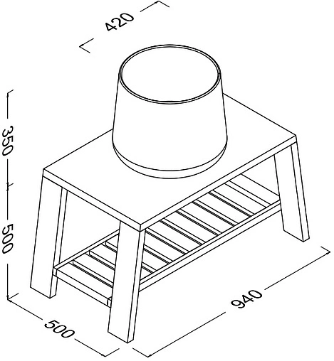 Тумба-умывальник напольная ISVEA Allegro 94 тик 22ALS003080I+10AL75042SV