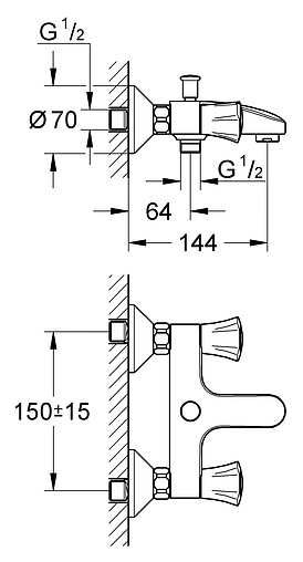 Смеситель для ванны Grohe Costa L хром 25450001 Смеситель для ванны Grohe Costa L хром 25450001