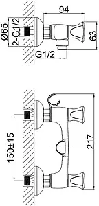 Смеситель для душа D&K Hessen Grimm хром DA1383101 Смеситель для душа D&K Hessen Grimm хром DA1383101, 2