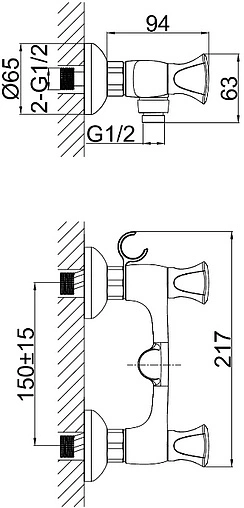 Смеситель для душа D&amp;K Hessen Grimm хром DA1383101