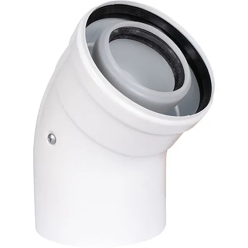 Колено для дымохода Ø 60/100мм ∠ 45° (PP) для конденсационных котлов Rommer RCA-8610-000045