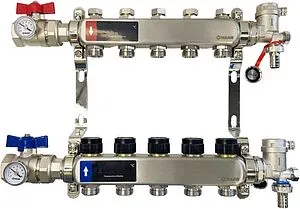 Группа коллекторная без расходомеров 5 отводов 1&quot;в/в x ¾&quot;ек WAAG WG.588.0605.F, 1