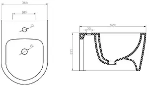 Биде подвесное BelBagno Marino белый BB105BH Биде подвесное BelBagno Marino белый BB105BH, 2