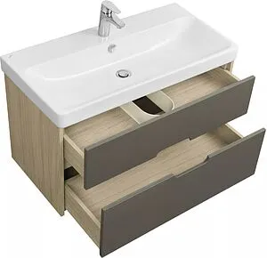 Тумба-умывальник подвесная Aquaton Оливия 90 грей/дуб ойстер 1A2544K0OLUG0, 4
