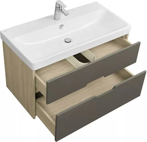 Тумба-умывальник подвесная Aquaton Оливия 90 грей/дуб ойстер 1A2544K0OLUG0
