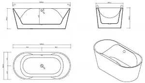Ванна акриловая отдельностоящая BelBagno 170x80 белый/панель черный матовый BB200-1700-800-NERO Ванна акриловая отдельностоящая BelBagno 170x80 белый/панель черный матовый BB200-1700-800-NERO, 2
