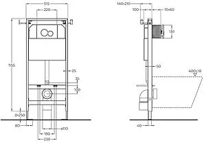 Комплект 5 в 1 BelBagno Eco CZR-526-TH-R/CZR-2040-SC/BB097/R.CR с кнопкой хром глянцевый, 3