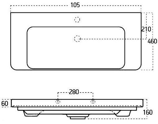 Раковина Sanovit luxury 105 белый 11105-KL