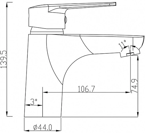 Смеситель для раковины Swedbe Mars хром 1710