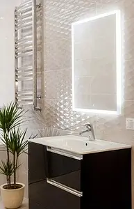 Зеркало с подсветкой Continent Naomi Led 40 с музыкальным блоком, с подогревом белый ЗЛП101, 2