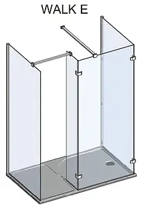 Душевое ограждение 1500x900мм прозрачное стекло Roltechnik Walk WALK E/1500 938-1500000-00-02, 3
