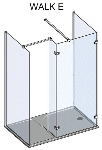 Душевое ограждение 1500x900мм прозрачное стекло Roltechnik Walk WALK E/1500 938-1500000-00-02