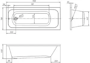 Ванна акриловая Toni Arti Lamoli 170х70 TA-LI-17070 Ванна акриловая Toni Arti Lamoli 170х70 TA-LI-17070, 2