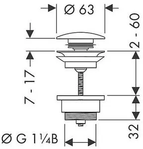 Выпуск автоматический для раковины Hansgrohe полированное золото 50100990 Выпуск автоматический для раковины Hansgrohe полированное золото 50100990, 2