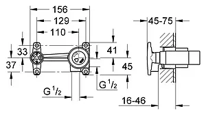 Скрытая часть смесителя для раковины Grohe 33769000, 2
