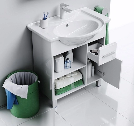 Тумба-умывальник напольная Aqwella Corsica 75 белый KOR0107+4620008197470