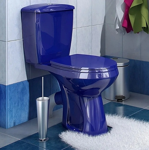 Унитаз-компакт Оскольская керамика Элисса-Антивсплеск стандарт синий 43355110202