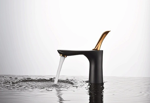 Смеситель для раковины D&amp;K Venice Baciano чёрный матовый/золото DA1032159