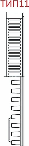 Радиатор стальной панельный ROMMER Ventil тип 11 500 x 1200 мм RRS-2020-115120