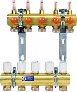 Группа коллекторная с расходомерами 5 отводов 1"в/в x ¾"ек Giacomini R553KY065 Группа коллекторная с расходомерами 5 отводов 1"в/в x ¾"ек Giacomini R553KY065, 1