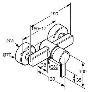 Смеситель для душа Kludi Zenta чёрный/хром 388708675 Смеситель для душа Kludi Zenta чёрный/хром 388708675, 2