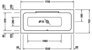 Ванна акриловая Duravit DuraStyle 170x75 700297000000000 Ванна акриловая Duravit DuraStyle 170x75 700297000000000, 2