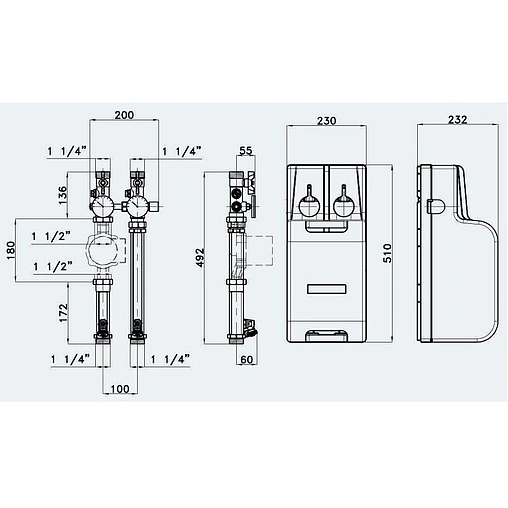 Насосный модуль с прямым контуром 1¼&quot;н х 1¼&quot;н Valtec Varimix VT.VAR11.G.07 без насоса