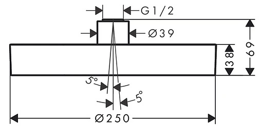 Лейка верхнего душа Hansgrohe Rainfinity 250 1jet EcoSmart белый матовый/графит 26229700