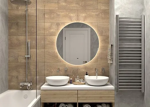 Зеркало с подсветкой Continent Ajour 60 с бесконтактным сенсором белый ЗЛП664