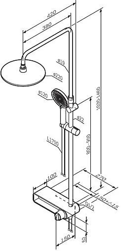 Душевая система со смесителем для душа Am.Pm X-Joy чёрный матовый F0785A622 Душевая система со смесителем для душа Am.Pm X-Joy чёрный матовый F0785A622