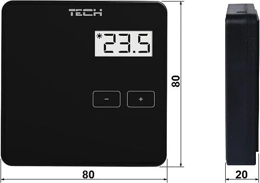Беспроводной комнатный терморегулятор TECH ST-R-8b черный WG.11.0531