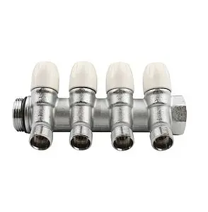 Коллектор регулирующий проходной 4 отвода ¾"в/н x ½"к Tiemme MAXIMA 1860004 Коллектор регулирующий проходной 4 отвода ¾"в/н x ½"к Tiemme MAXIMA 1860004, 2