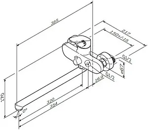 Смеситель для ванны с длинным изливом Am.Pm Like хром F8090016 Смеситель для ванны с длинным изливом Am.Pm Like хром F8090016, 2