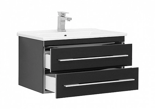 Тумба под умывальник подвесная Aquanet Верона N 75 чёрный 00186290