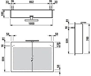 Шкаф-зеркало Laufen Base 100 белый матовый 4.0285.2.110.260.1 Шкаф-зеркало Laufen Base 100 белый матовый 4.0285.2.110.260.1, 2