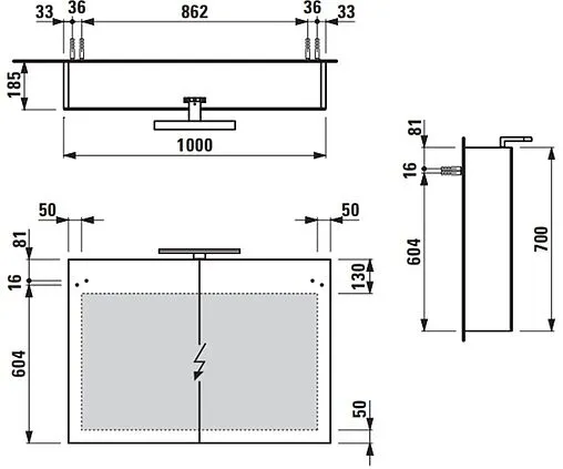Шкаф-зеркало Laufen Base 100 белый матовый 4.0285.2.110.260.1
