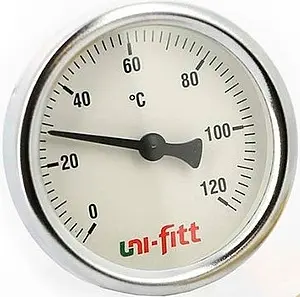 Термометр биметаллический Uni-Fitt 63мм 120°С гильза 50мм ½&quot; 321P4232, 1
