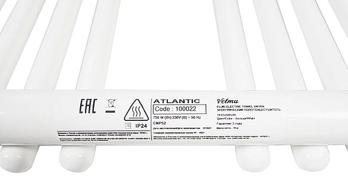 Полотенцесушитель электрический лесенка Atlantic Velma 1813x600 750W белый 100022
