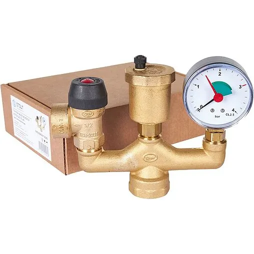 Группа безопасности котла до 50 кВт 1" 3 бар Stout SVS-0040-015025 Группа безопасности котла до 50 кВт 1" 3 бар Stout SVS-0040-015025