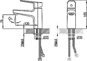 Смеситель для раковины с гигиеническим душем SMARTsant Инлайн хром SM103511AA Смеситель для раковины с гигиеническим душем SMARTsant Инлайн хром SM103511AA, 2