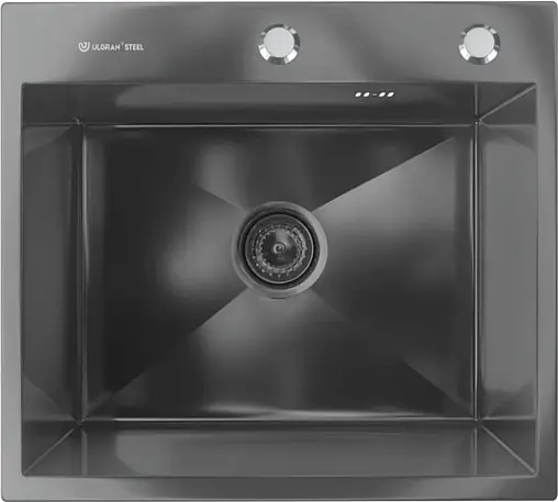 Мойка кухонная Ulgran Steel 50 черная брашированая сталь