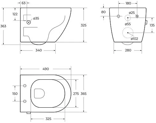 Унитаз подвесной безободковый с функцией биде и встроенным смесителем BelBagno Uno белый BB3105CHR-BS/SC